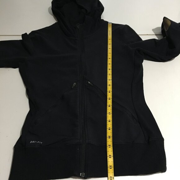 Nike Womens Medium Hoodie Full Zip Sweatshirt Black Dri Fit - Picture 12 of 12